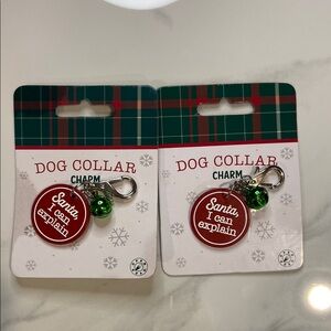 Dog Collar Charm with Red and Green Accents